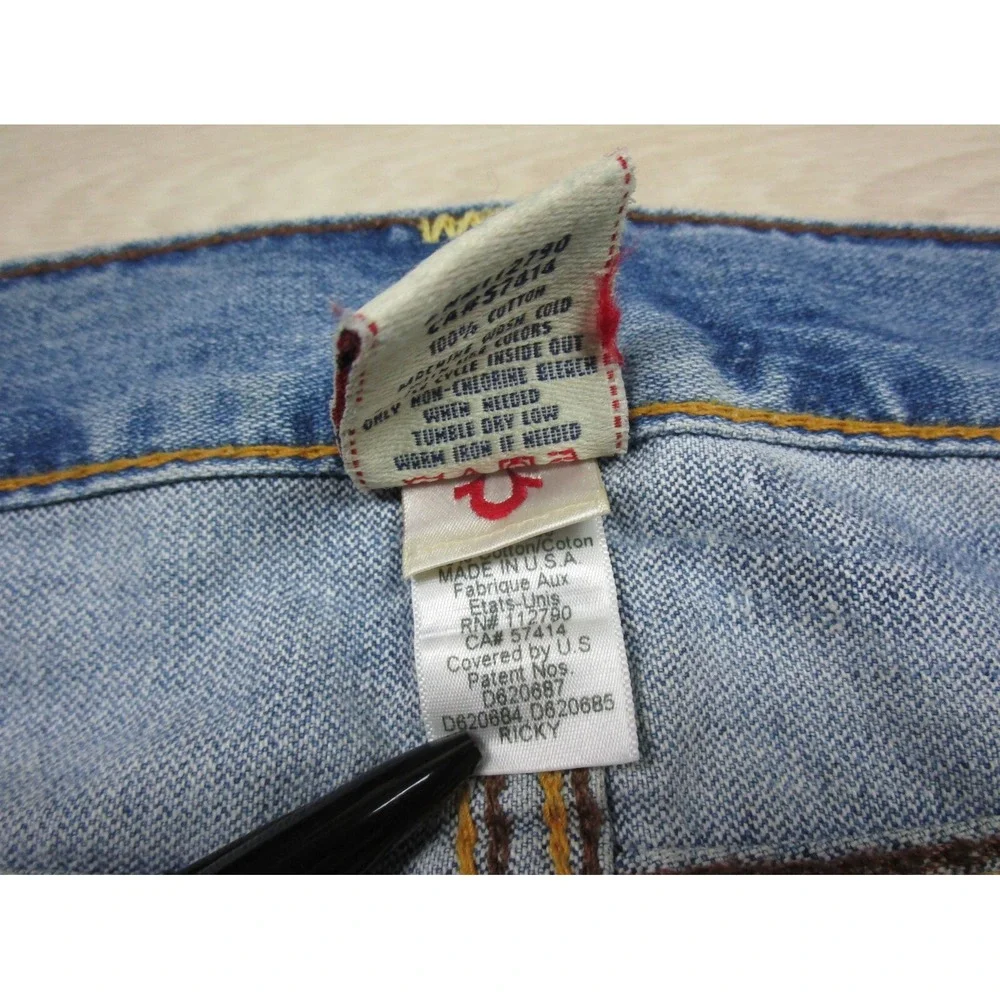 True Religion Men's Designer Jeans - Ricky Big QT USA Straight 43x34 Flap